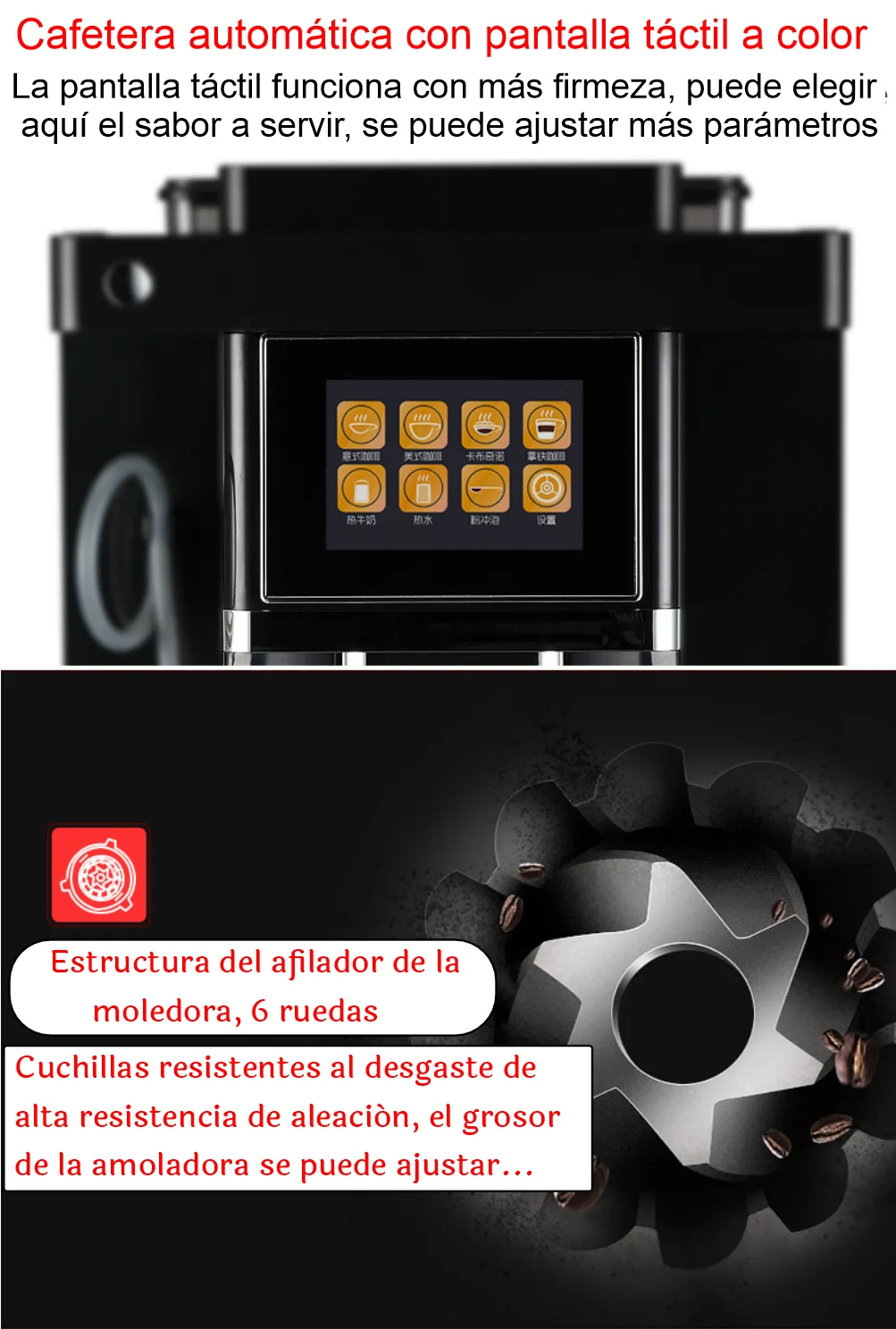 pantalla a color Cafetera CLT- Q007